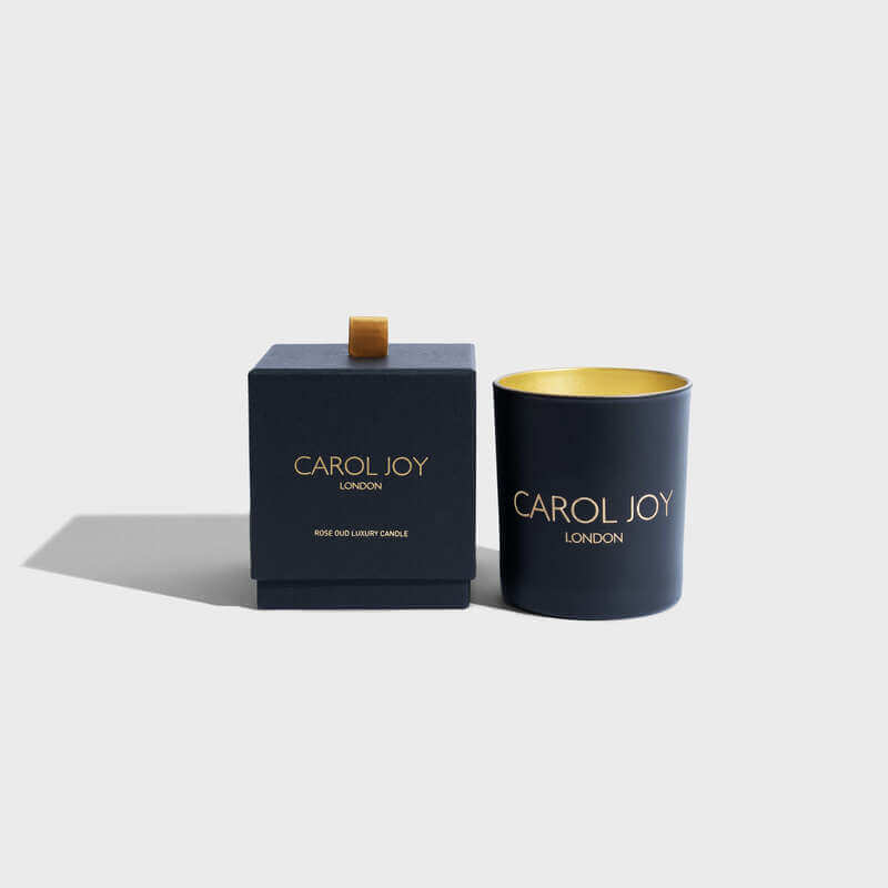 Carol Joy London Rose Gold Oud Candle With Box
