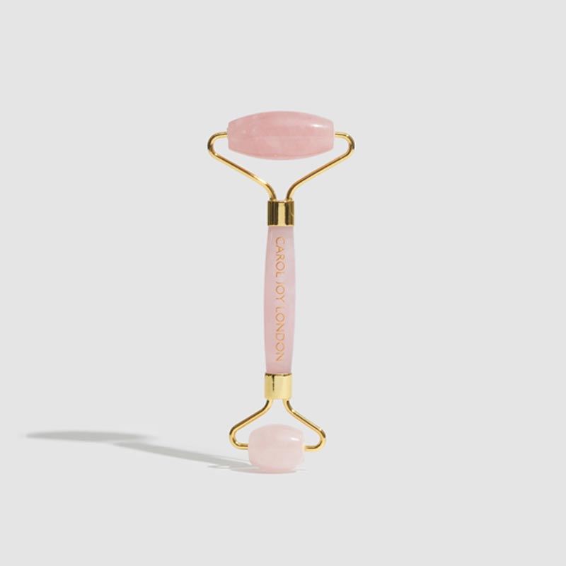 Luxury Rose Quartz Facial Roller by Carol Joy London. Your skincare super weapon to firmer skin